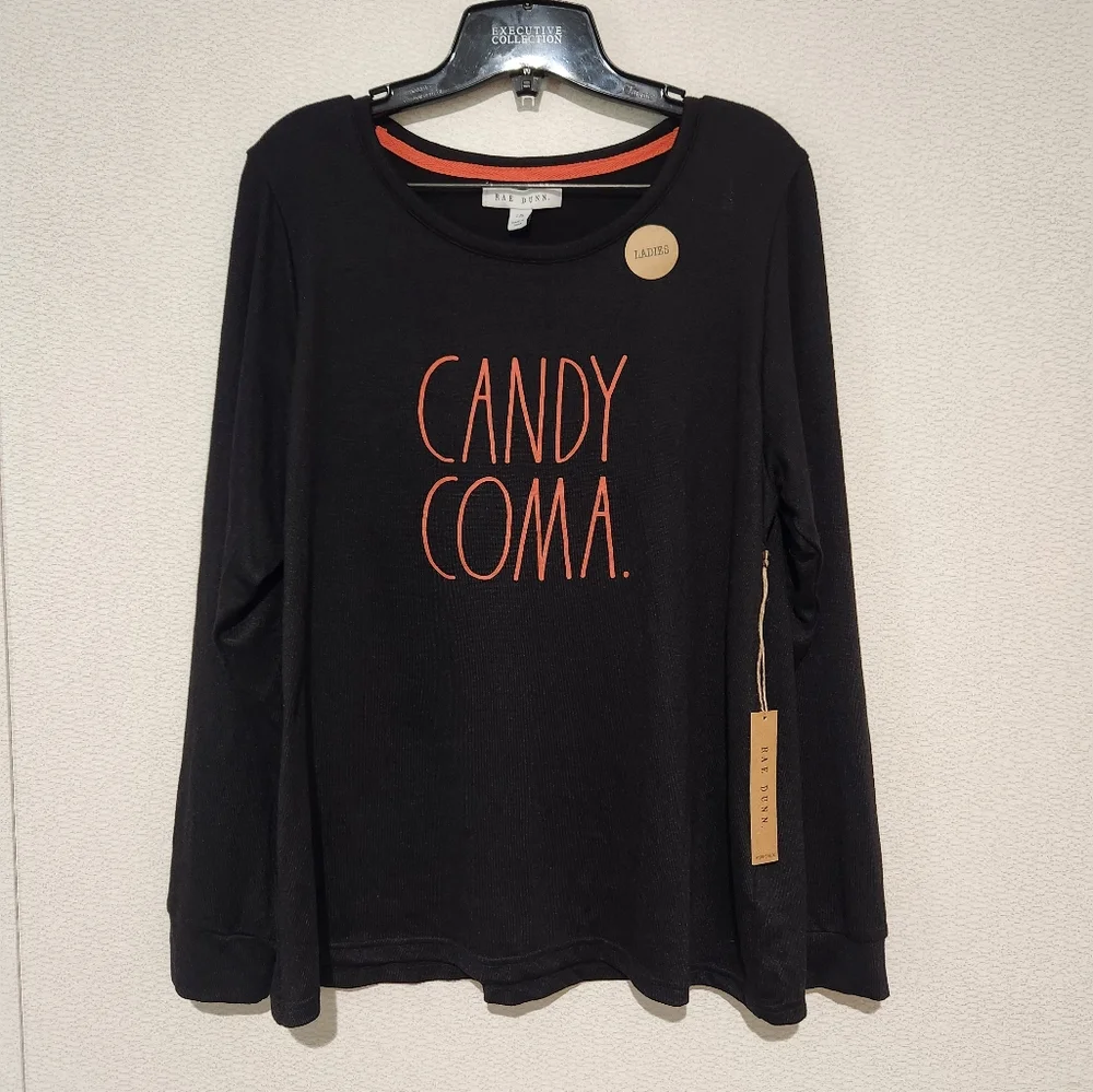 Rae Dunn Halloween Candy Coma Long Sleeve Crewneck Shirt Womens Large - Picture 1 of 6